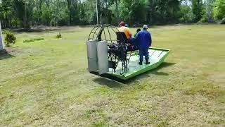 Airboat on dry ground