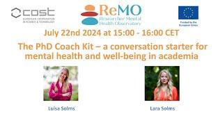ReMO Webinar: The PhD Coach Kit – a conversation starter for mental health and well-being