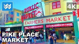 [4K] PIKE PLACE MARKET & GUM WALL - Downtown Seattle Washington 2024 Food Walking Tour Vlog & Guide