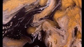 Abstract Acrylic Fluid Painting Demo | Untitled Gold (no.2) by Charles E McNeal