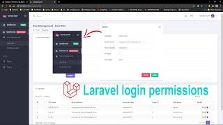 Login permissions menu sidebar using Laravel 8