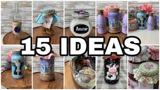 15 IDEAS PARA DECORAR TU COCINA CON FRASCOS DE VIDRIO/EASY MASON JARS CRAFTS