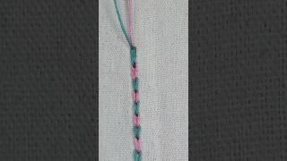 double colour chain stitch #handembroidery #embroidarytutorial#shorts