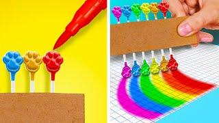 Drawing HACKS & GADGETS  Makeover Your Pets House Like a Pro  Cardboard Crafts by 123GO! Zoo