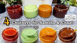 4 Chutneys for Samosa & Chaat | Make & Store Chutneys for Ramzan | Ramadan Special Chutni Recipes