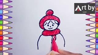 Cute women  Drawing | Painting & Coloring for Kids and Toddlers_ Easy Drawing