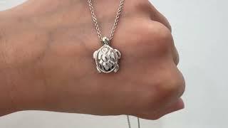 18K White Gold Turtle  Necklace - PIERRE - Style #3669