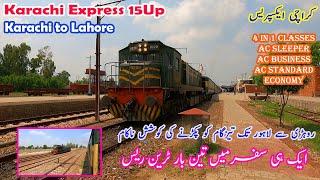 ROHRI to Lahore by Karachi Express 15Up *ایک ہی سفرمیں تین بار ٹرین ریس* #travelpakistan