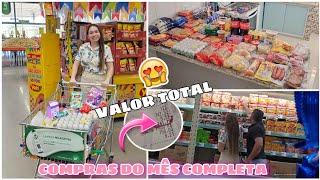 COMPRAS DO MÊS COMPLETA | MOSTREI OS PREÇOS POR AQUI E O VALOR TOTAL | 