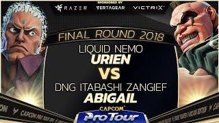 Liquid`Nemo (Urien) vs. DNG Itabashi Zangief (Abigail) - Top 64 - Final Round 2018 - SFV - CPT 2018