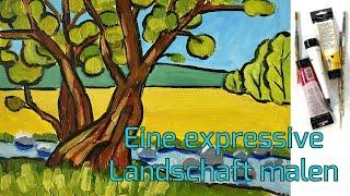 Expressionistische Landschaft mit Acryl malen - auch für "Untalentierte"