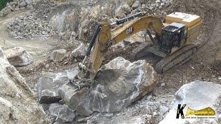 CATERPILLAR 352 ME EXCAVATOR CAB VIEW IACONCIG Stone QUARRY #caterpillar #excavator #quarry