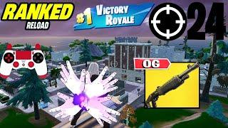 24 Elimination Solos "Ranked RELOAD” Gameplay Wins (Fortnite Chapter 6 PS4 Controller)