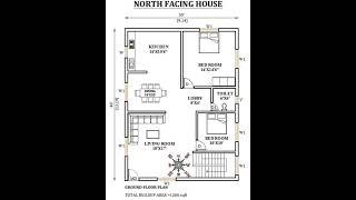 30' x 40' ground floor design | 2bhk home plan | 1200 sq ft home plan | north facing house plan