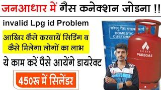 Jan Aadhar Lpg id Seeding || invalid lpg id error || How to Link Gas Dairy in Jan Aadhar Card