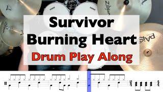 How to play Burning Heart by Survivor on the drums