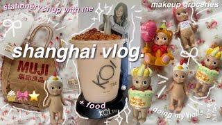 shanghai diaries+ haul  travel vlog | shop with me~makeup grocery store, sanrio store, sonny angels