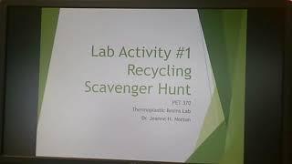 Lab #1 - Recycling Scavenger Hunt (Thermoplastics)