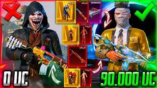  90 000 UC - ЭТО ПРОСТО ШОК... ПРОКАЧКА АККАУНТА В PUBG MOBILE! ВЫБИЛ ЗОЛОТО, ПРОКАЧАЛ СКИНЫ, МИФИК