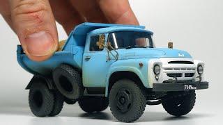 ZIL-130 DUMP TRUCK MMZ-555, how to assemble and paint a scale model