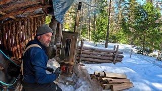 Locked out of the Shelter by Ice - 4 Days of Winter Camping and Cooking in the Forest