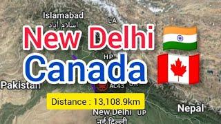 New Delhi to Toronto flight Route ️ || India  to Canada  ||