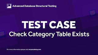 Test Case  1: Check Category Table Exists