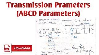 #4 Find the cascade parameters | Transmission Parameters  | | Network Analysis | Unit-V  |#reddaiah