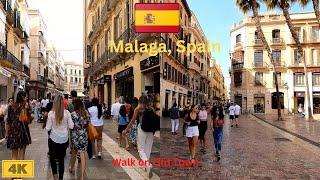 Walking Tour Malaga Spain 4K || Virtual Tour Historic Center Malaga Spain