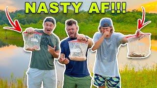 1v1v1 NASTY Homemade Catfish Bait Fishing Challenge!