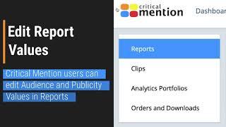 Did You Know - Edit Report Values with Critical Mention