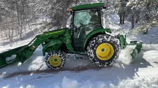 Plowing Snow - John Deere 4066R - Front & Rear Blade