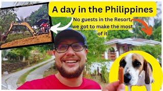 Living in the Philippines, a day at the resort without guests | Emigrating 1st year | Working abroad