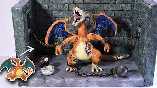 How to make a Zombie Charizard Chained in Jail / +50 Hours Work / Diorama / Polymer Clay