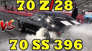 SOLID LIFTER BATTLE !! - 70 Z28 vs 70 L78 Camaro SS396 - Big Block v Small Block Drag Race -RoadTest