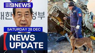 South Korea's interim president impeached; Kazakhstan plane crash investigation | 9 News Australia