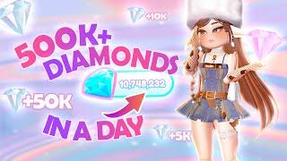 HOW I Get 500K+ Diamonds IN ONE DAY In Royale  High!