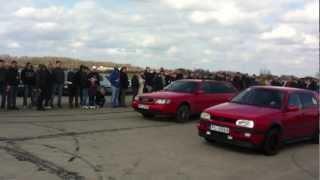 Audi 100 C4 2.5 TDI vs VW Golf 3 1.9 TDI (Drag Race 14.04.2012, Jēkabpils)