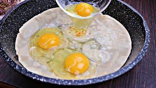 Just pour eggs on tortilla and you'll be amazed at the results!4 easy & quick breakfast recipes,