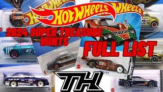 (FULL LIST!) EVERY 2024 HOT WHEELS SUPER TREASURE HUNT + FIRST TWO 2025 SUPER TREASURE HUNTS!