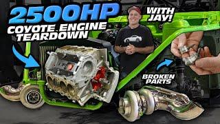 2506WHP 5.0L Coyote Engine Teardown with Jay! What BROKE AFTER 50+ Runs?! (6.52@212MPH)