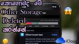 How to deleted iphone other storage & Manage iphone storage (කොහොමද other storage ඩිලිට් කරන්නේ)