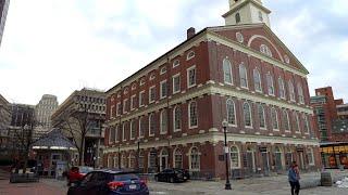 BOSTON Walking Tour - Downtown Boston, Quincy Market, and Faneuil Hall【HD】