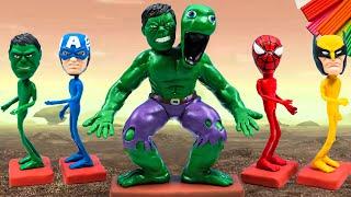 DIY Dame tu cosita mod superhero Hulk and Spider-man, Captain America, Ironman with Clay | Sky Clay