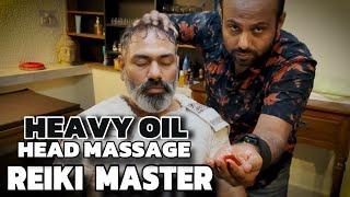 Heavy oil head massage therapy by Reiki Master Asmr relaxation to reduce stress n Anxiety