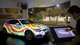 Interactive Car Projection Mapping Live Drawing - Holoteq (making of) at Tennis Federation 2014