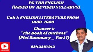 Chaucer's"The Book of Duchess" (Plot Summary _ Part 1) (PG TRB NET SET ENGLISH@jsn_englishlearning)