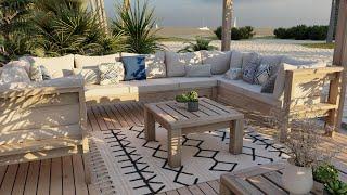 DIY U-shaped outdoor sectional sofa plans