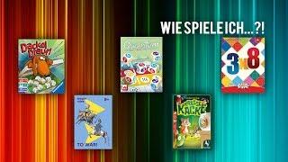 Wie spiele ich... 3x8 / Krasse Kacke / Qwantum / To War! / Dackel Drauf?! / Regelerklärungen