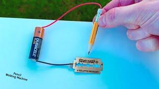 How To Make Simple Pencil Welding Machine At Home With Blade | practical invention